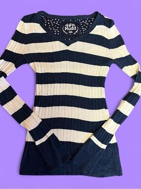 Y2K Mudd Striped Henley